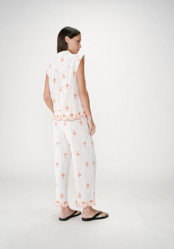 Grace & mila wisenna orange 2 Wissena Embroidered Blouse