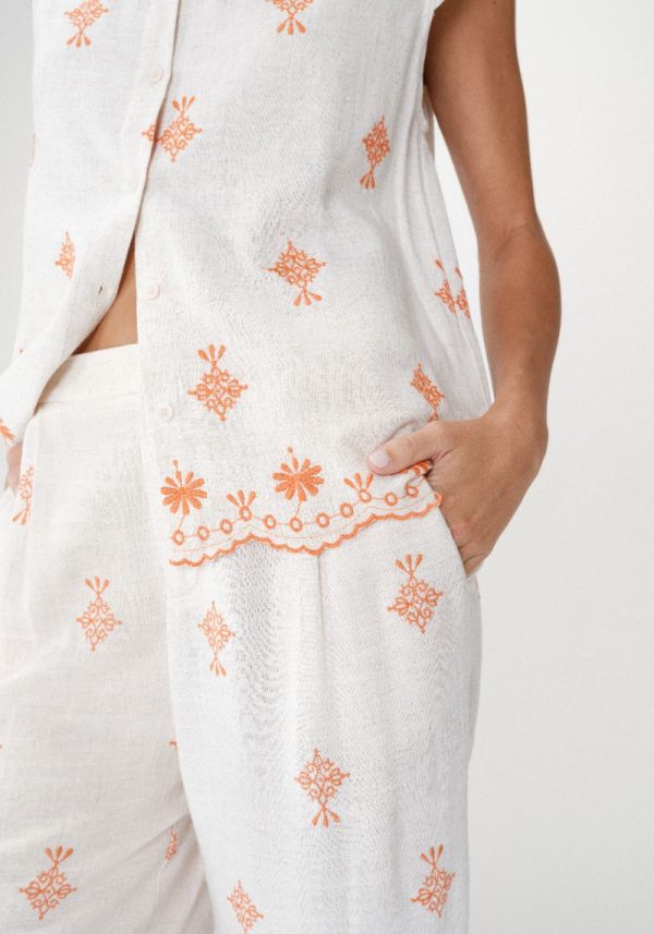 Grace & mila wisenna orange 5 Wissena Embroidered Blouse