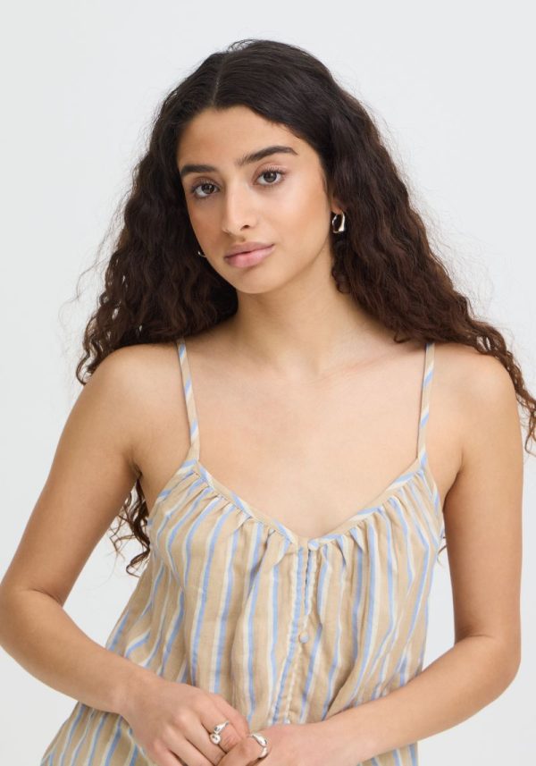 Ichi foxa camisole placid blue stripe 4 Foxa Placid Blue Striped Singlet