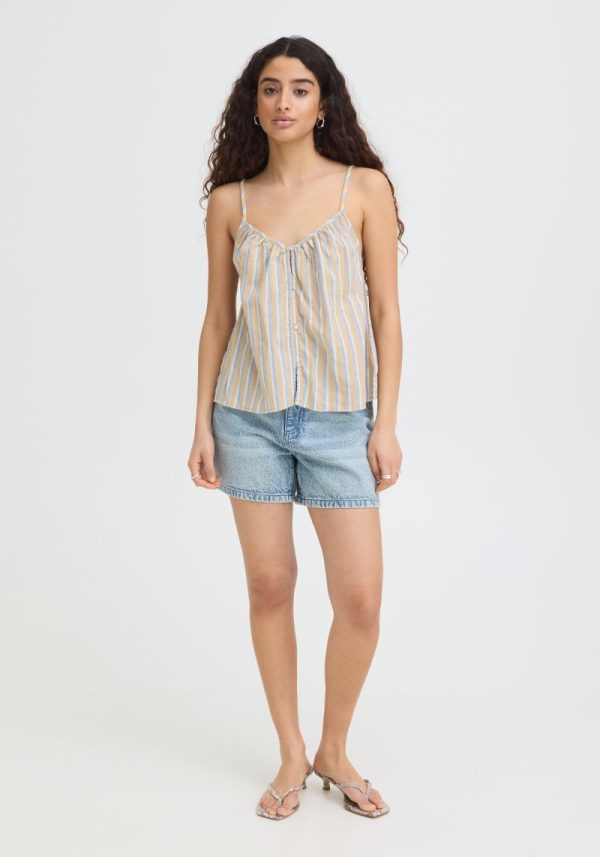 Ichi foxa camisole placid blue stripe 5 Foxa Placid Blue Striped Singlet