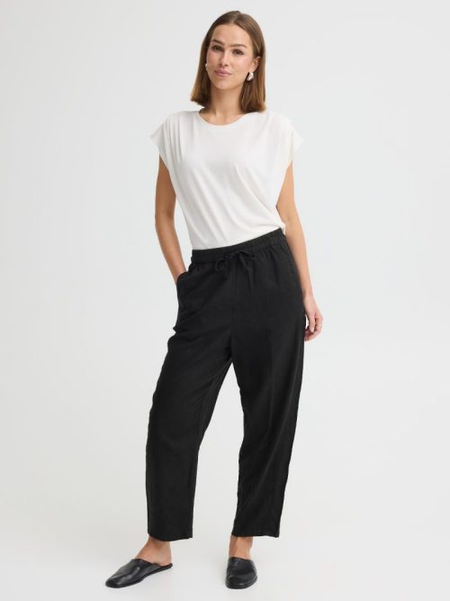 Ichi linno black barrel 5 Linno Black Barrel Leg Trousers