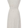 Ichi linno brown stripe dress 6 Linno Brown Stripe Dress