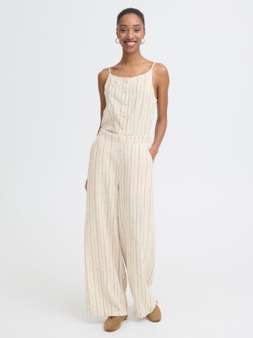 Ichi linno brown stripe pants 5 Linno Brown Stripe Trousers