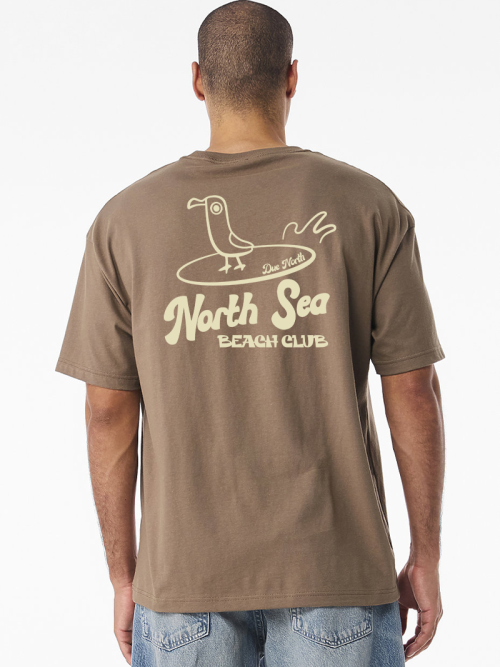 Vintage Brown Mens North Sea Beach Club T-Shirt