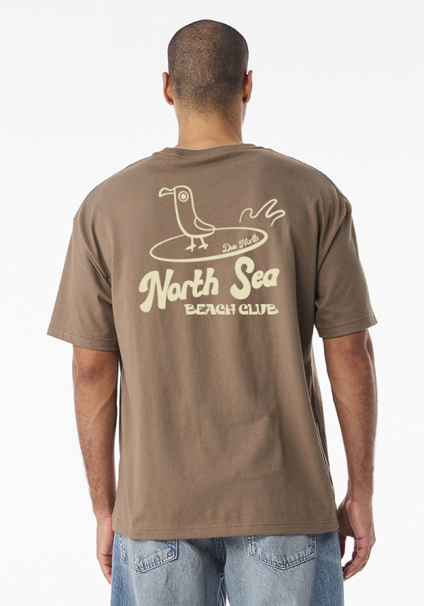 Vintage Brown Mens North Sea Beach Club T-Shirt