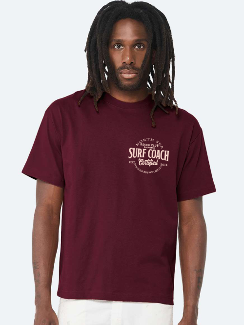 Maroon Mens North Sea Surf Coach T-Shirt