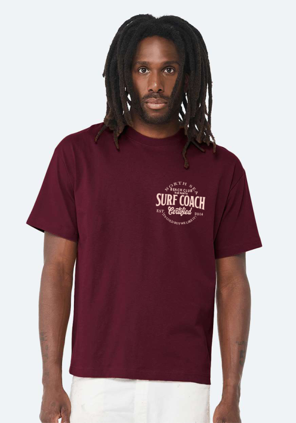 Maroon Mens North Sea Surf Coach T-Shirt