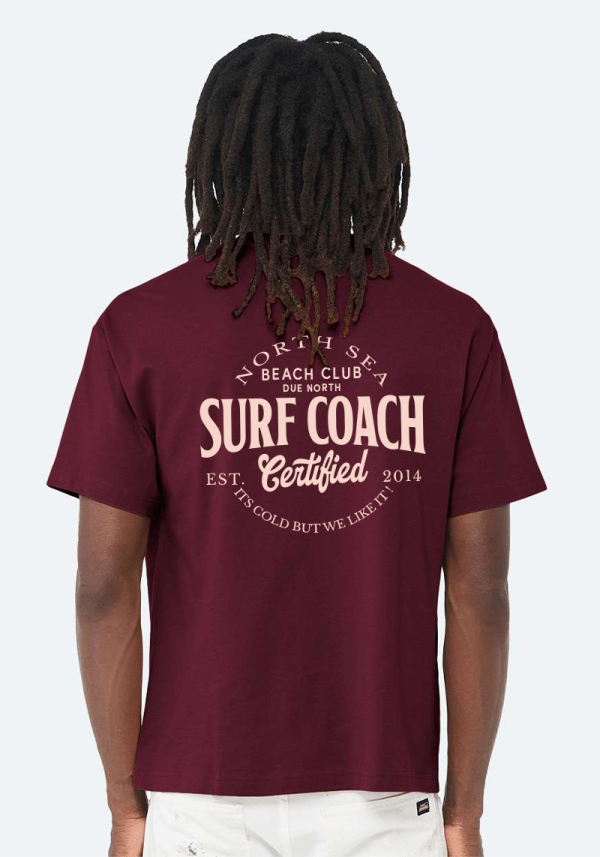 Maroon Mens North Sea Surf Coach T-Shirt