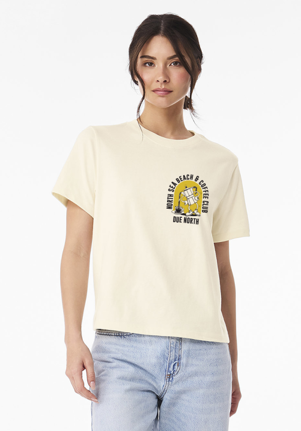Vintage White Women's Beach And Coffee Club T-Shirt
