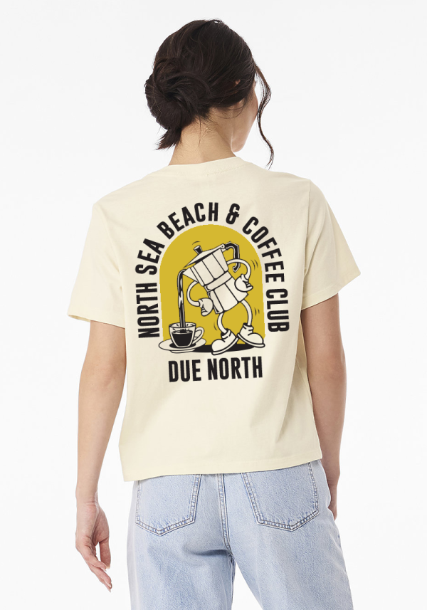 Vintage White Women's Beach And Coffee Club T-Shirt