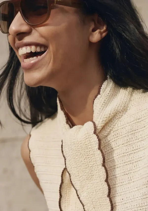 Janie Scarf Detail Knitted Vest