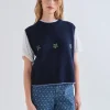 Compania blue knit vest 1 Amy Knitted Tank Top