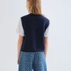 Compania blue knit vest 2 Amy Knitted Tank Top
