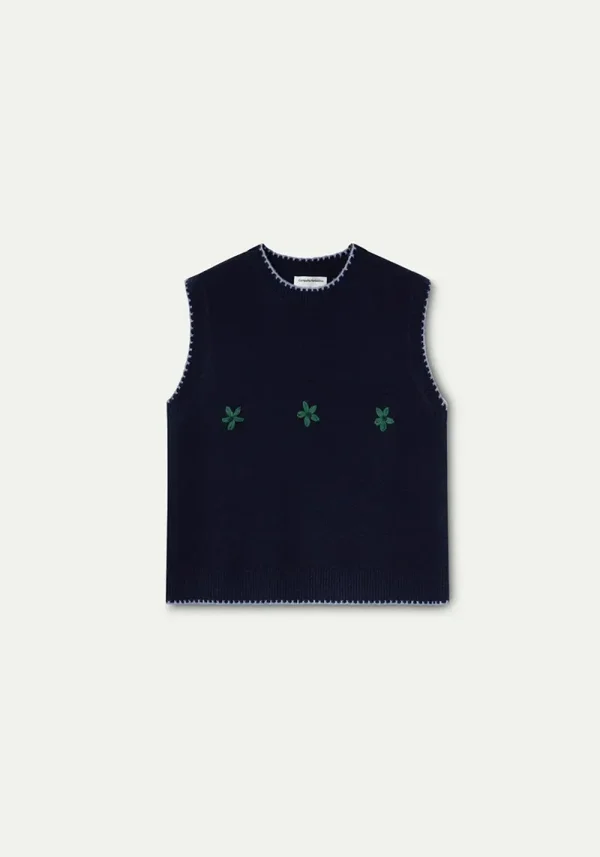 Compania blue knit vest 5 Amy Knitted Tank Top