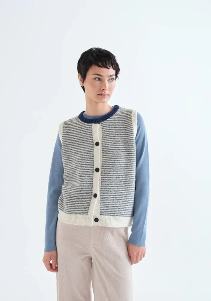 Mimi Blue Stripe Knitted Waistcoat