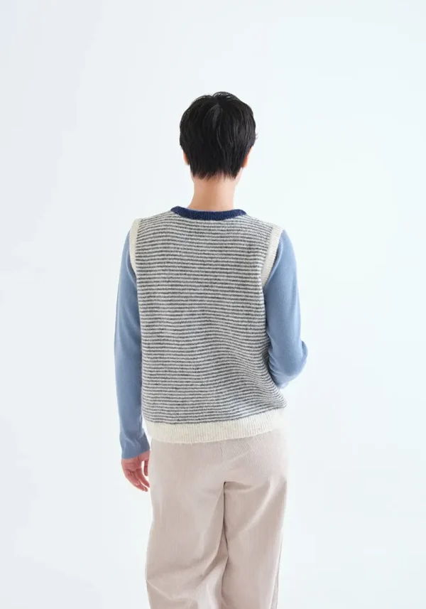 Mimi Blue Stripe Knitted Waistcoat