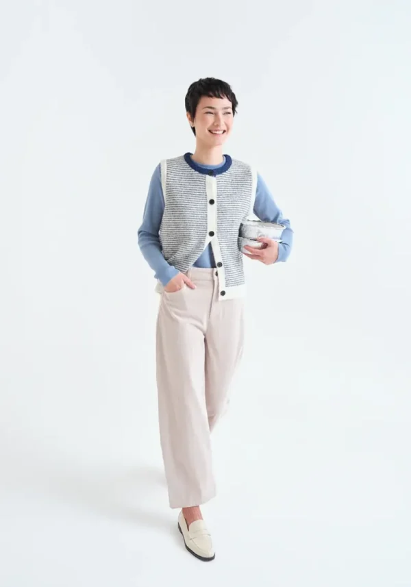 Mimi Blue Stripe Knitted Waistcoat