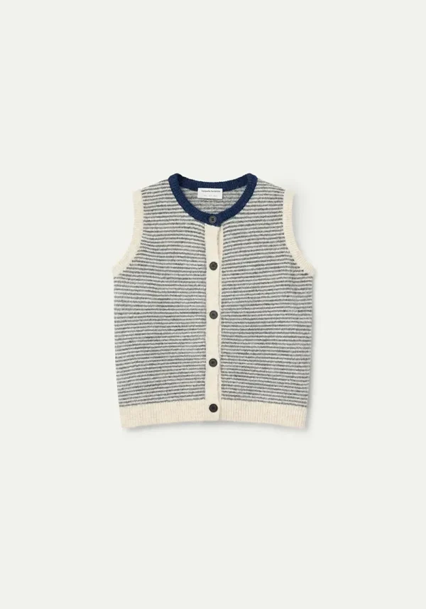 Mimi Blue Stripe Knitted Waistcoat