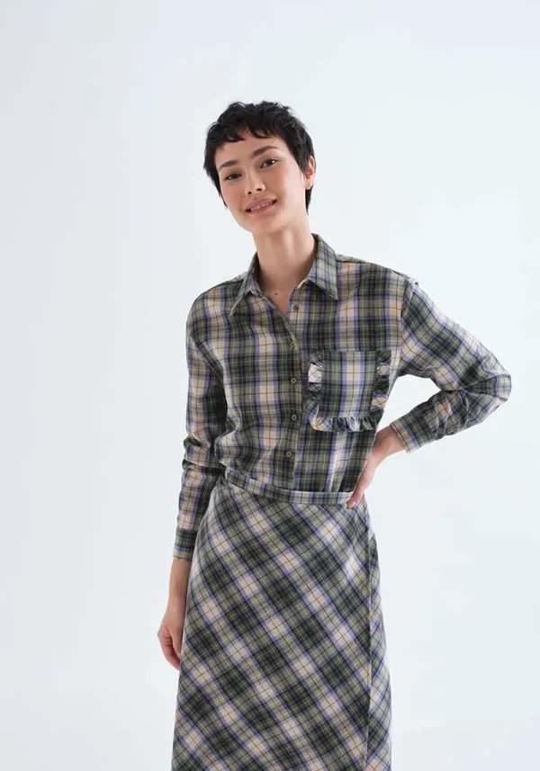 Compania green plaid shirt 1 Mara Check Cotton Shirt