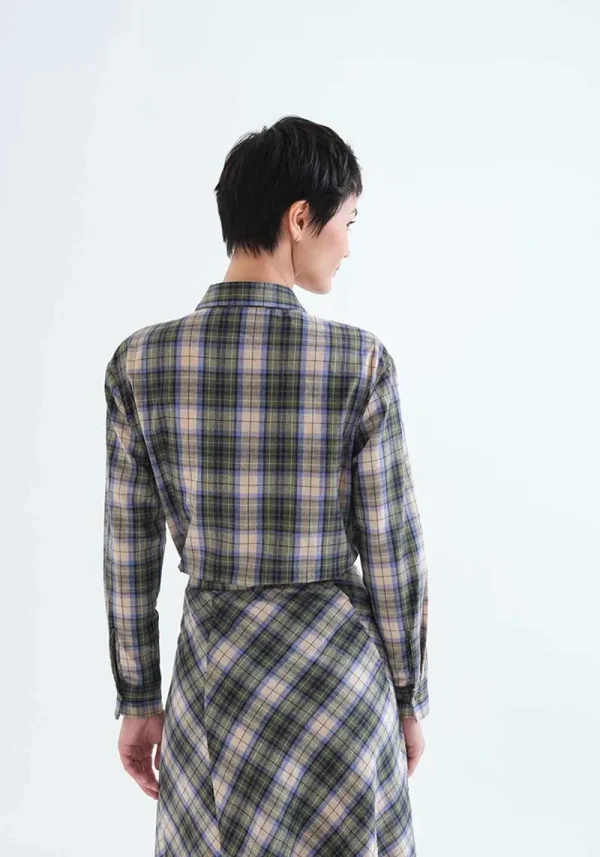 Compania green plaid shirt 2 Mara Check Cotton Shirt