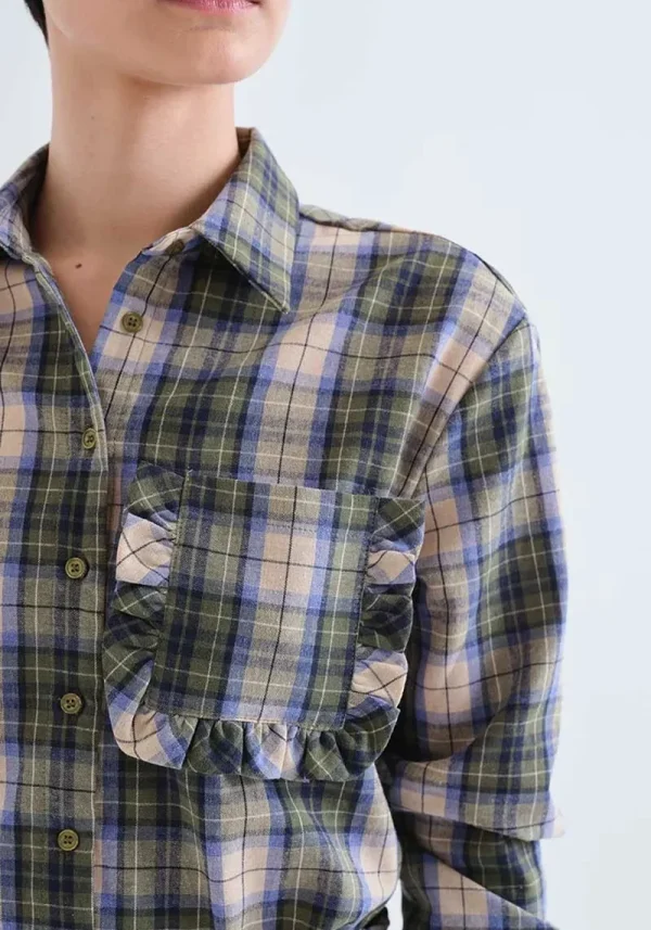 Compania green plaid shirt 3 Mara Check Cotton Shirt