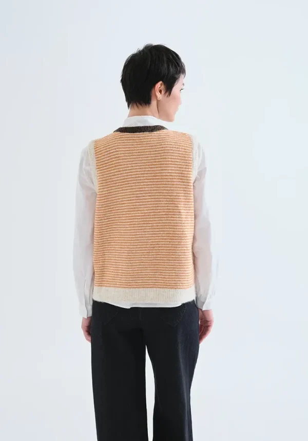 Mimi Orange Stripe Knitted Waistcoat