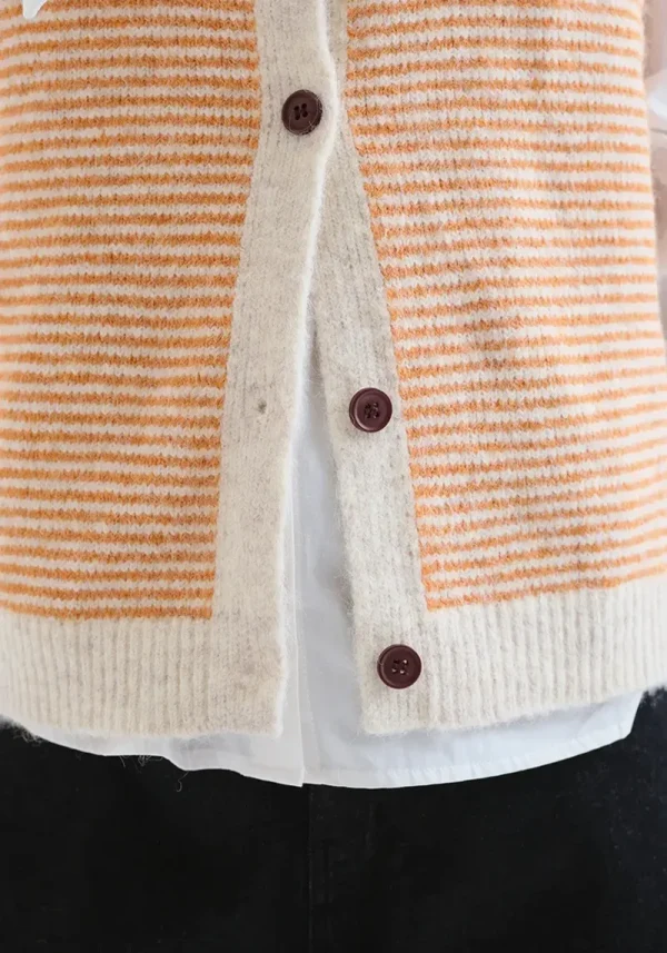 Mimi Orange Stripe Knitted Waistcoat