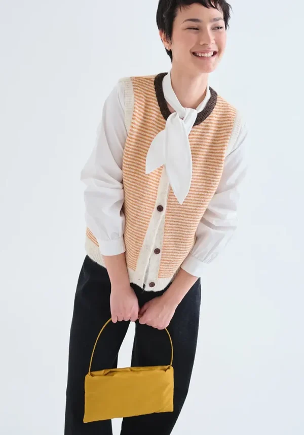 Mimi Orange Stripe Knitted Waistcoat