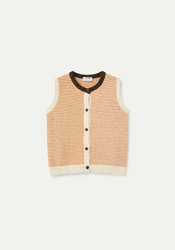 Mimi Orange Stripe Knitted Waistcoat