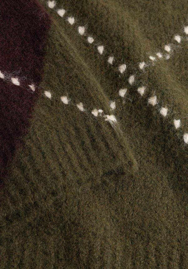 Lai Knit Avocado Green Mix 4 Lai Advocado Argyle Sweater