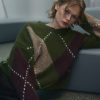 Lai Knit Avocado Green Mix 7 Lai Advocado Argyle Sweater