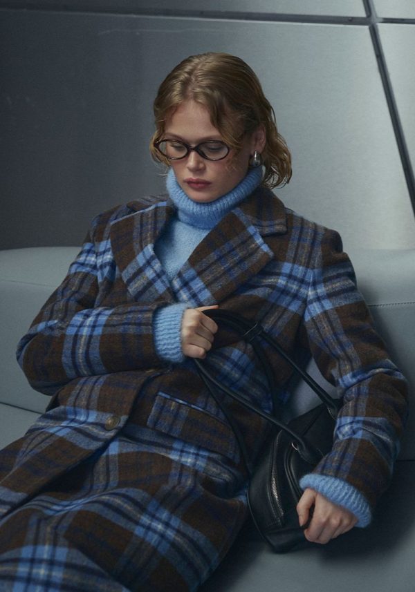 N-Jaci Coat Daliyah Blue Check 9 Jaci Check Coat