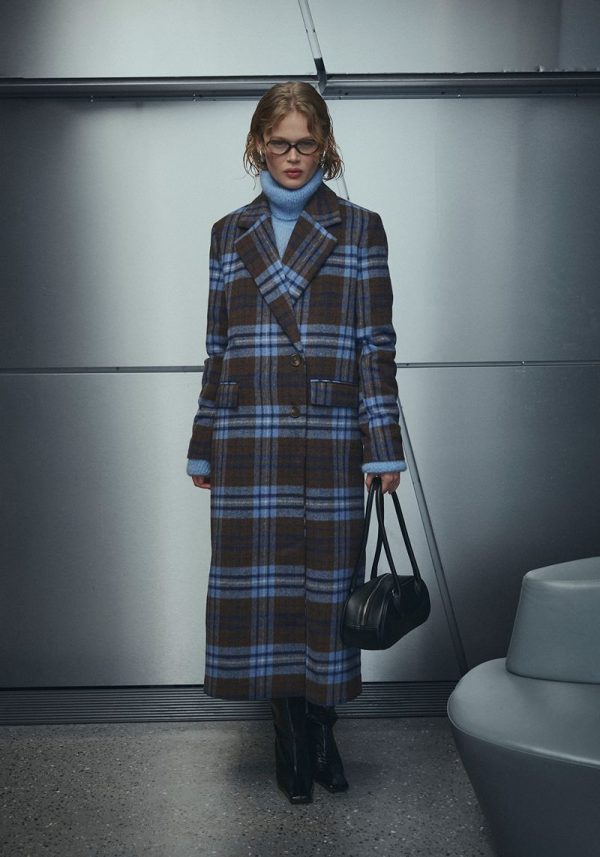 N-Jaci Coat Daliyah Blue Check primary Jaci Check Coat