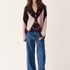 N-Laiana Knit Cardigan Winetasting Mix 6 Lai Burgundy And Pink Argyle Cardigan
