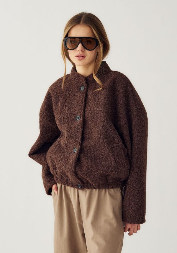 N-Marnie Jacket Coffee Melange 6 Marnie Bomber Jacket