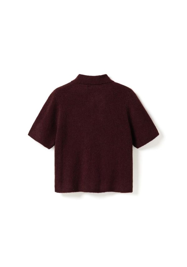 N-Marwood Knit Cardigan Winetasting 2 Marwood Short Sleeved Cardigan
