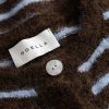 N-Mertice Knit Cardigan Brown Blue Stripe 3 Mertice Cardigan