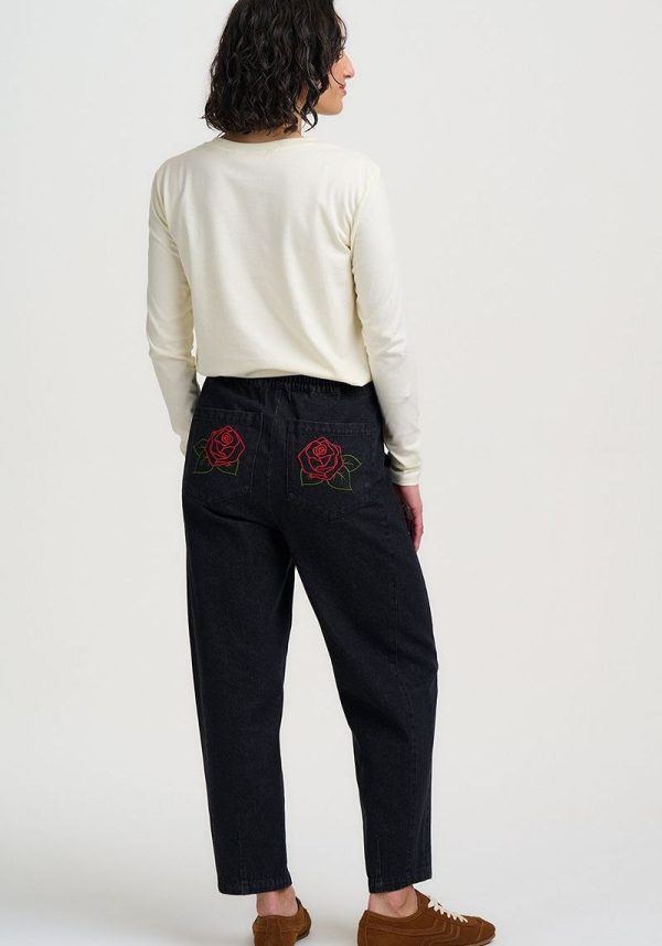 Sugarhill rose jeans 4 Mila Embroidered Barrel Jeans