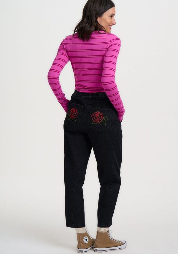 Sugarhill rose jeans 5 Mila Embroidered Barrel Jeans