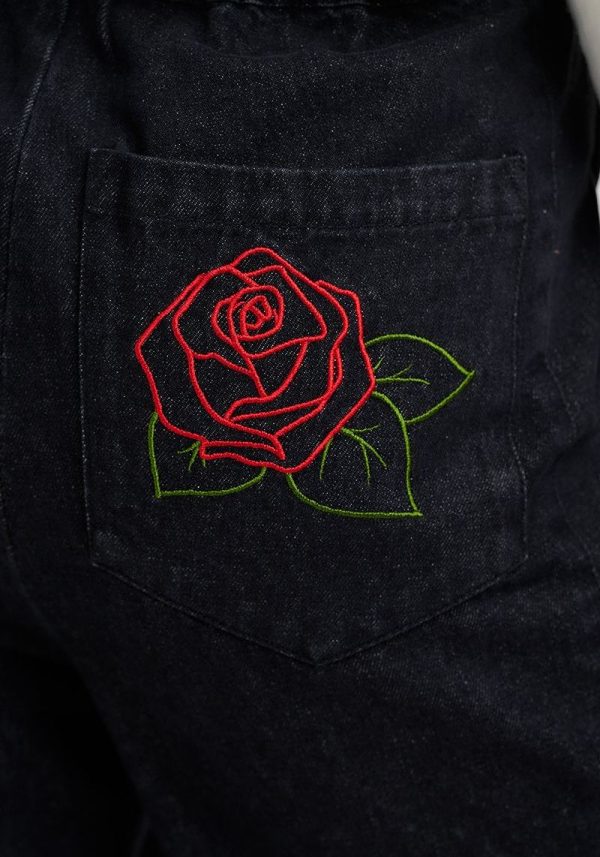 Sugarhill rose jeans 6 Mila Embroidered Barrel Jeans