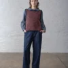 Bibico heather navy pumpkin stripe 7 Heather Pumpkin And Navy Vest