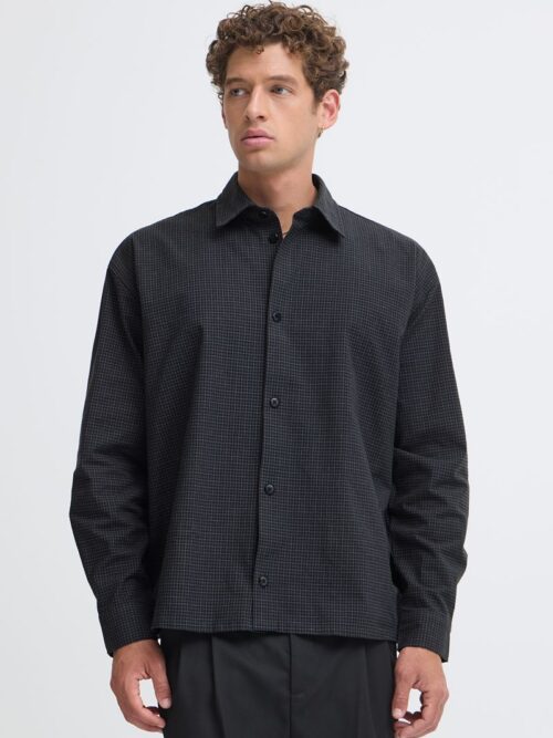 Casual friday bror pinstripe shirt 5 Bror Dark Grey Check Shirt