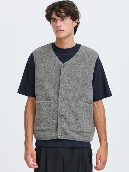 Casual friday concrete grey waistcoat 4 Carlos Wool Blend Vest