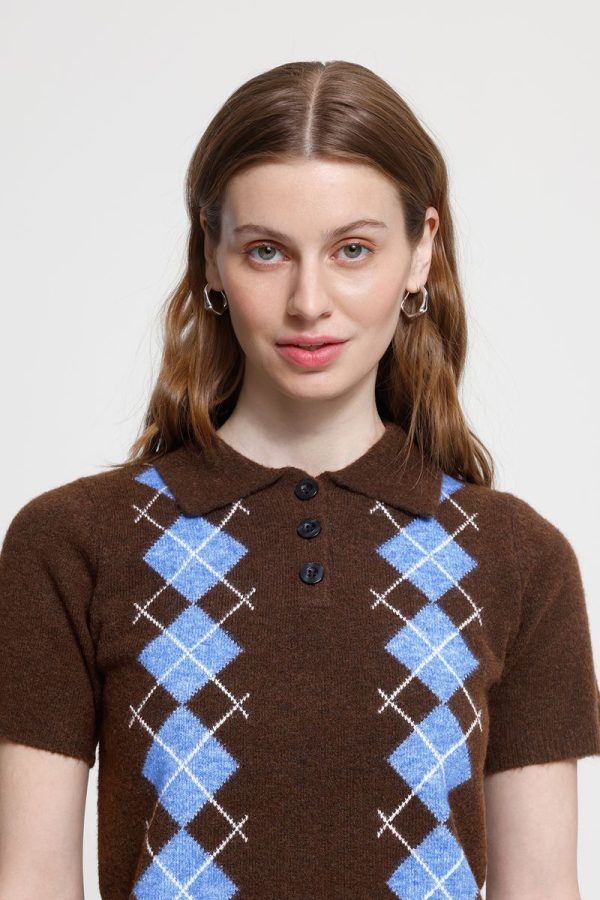 Ichi argyle dasila chicory 2 Dasila Chicory Argyle Knit