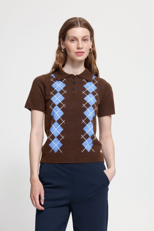 Ichi argyle dasila chicory 4 Dasila Chicory Argyle Knit