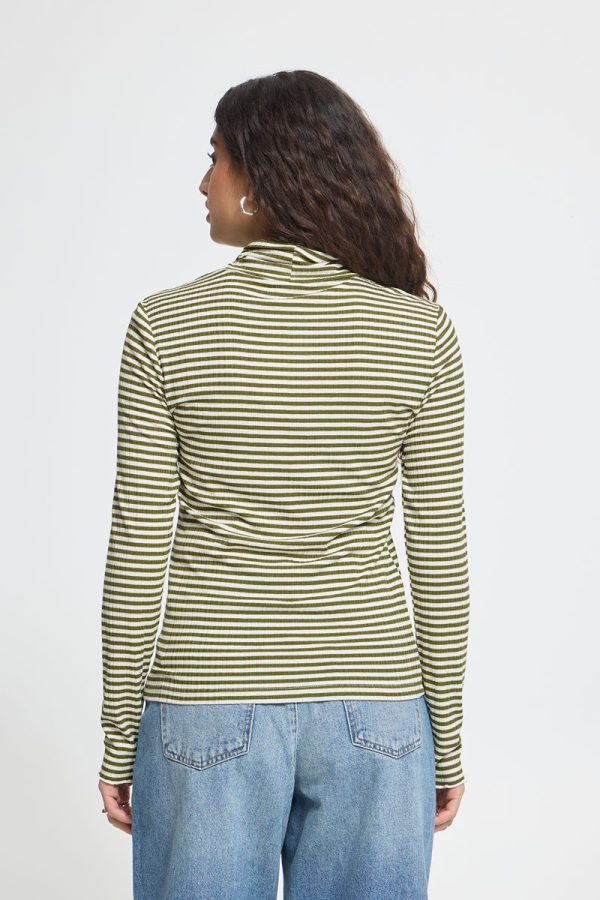 Ichi calla green stripe polo 2 Cella Green Stripe Top