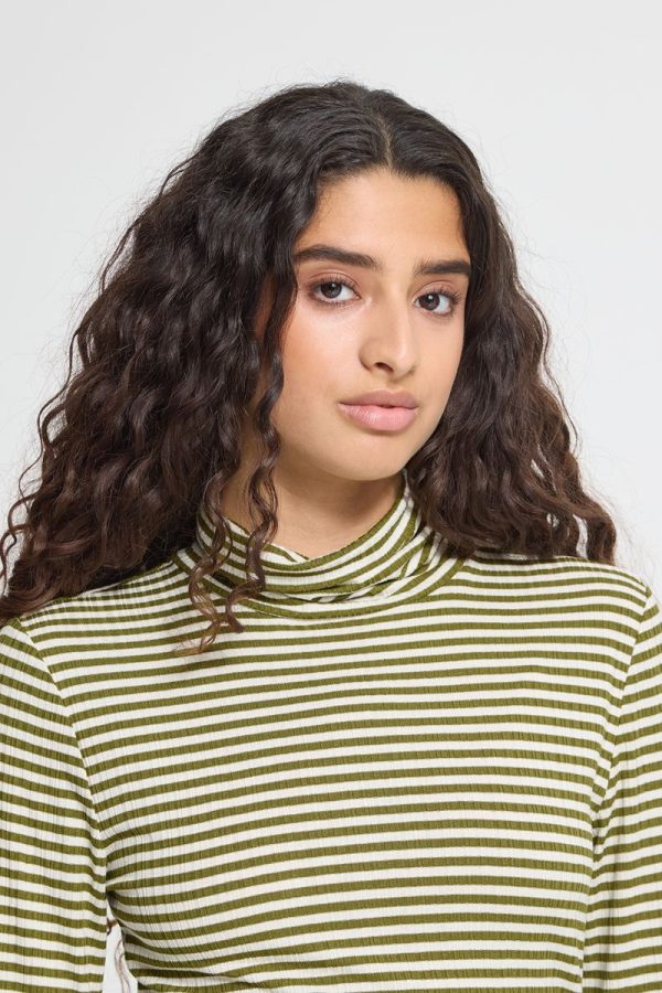 Ichi calla green stripe polo 3 Cella Green Stripe Top
