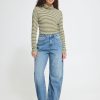 Ichi calla green stripe polo 5 Cella Green Stripe Top