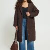 Ichi hansa mole puffa 5 Hansa Chocolate Brown Coat