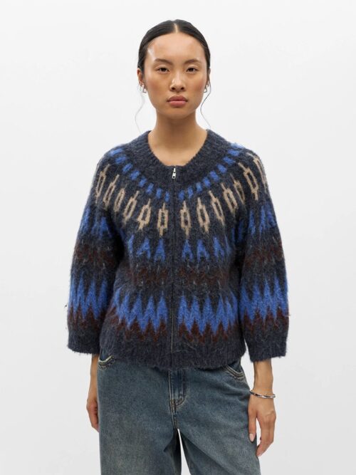 Object fancy knit 5 Jade Zip Up Cardigan